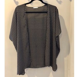 LUSH Black and Cream Short Dropped Sleeve Cardigan